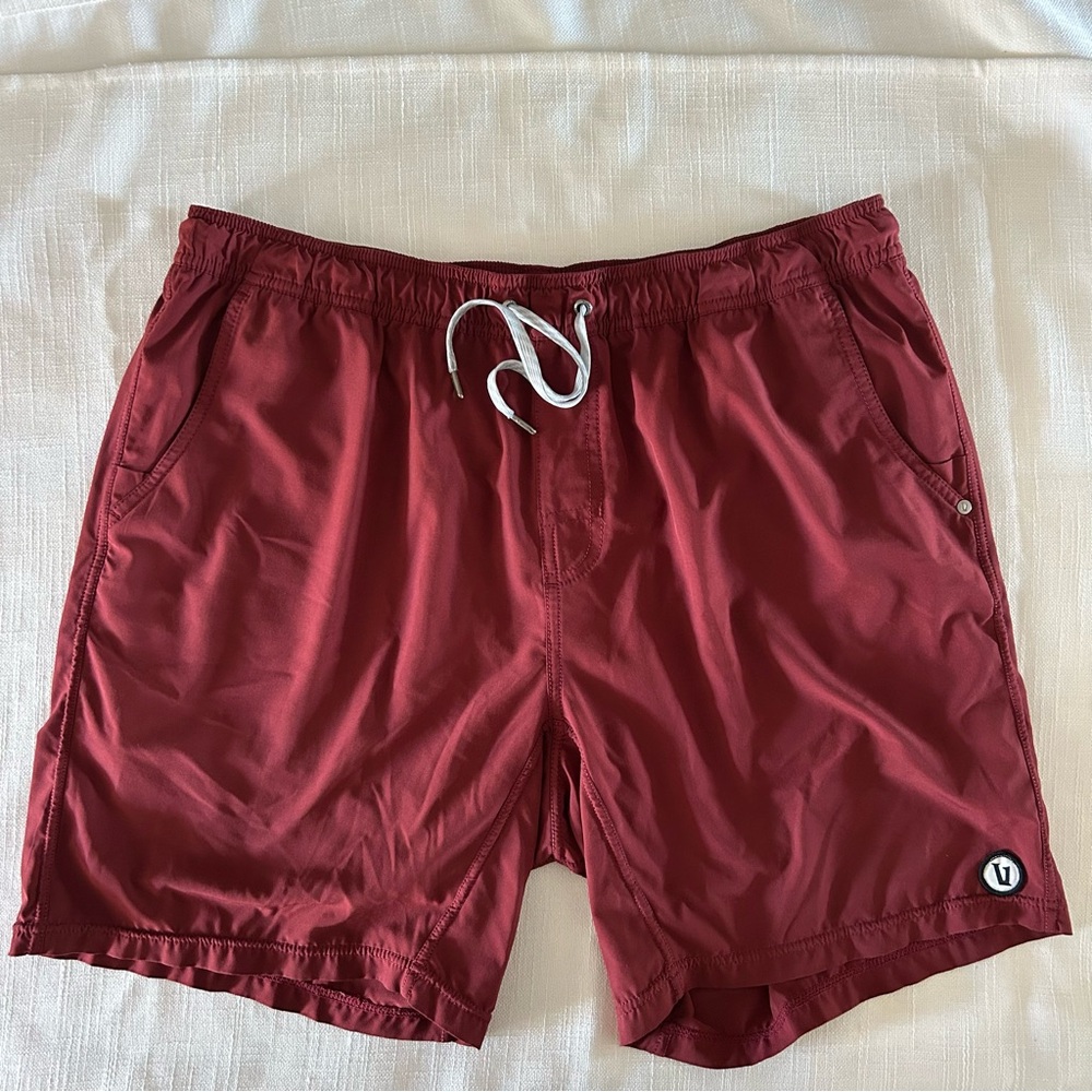 Vuori Men's Red Swim Shorts